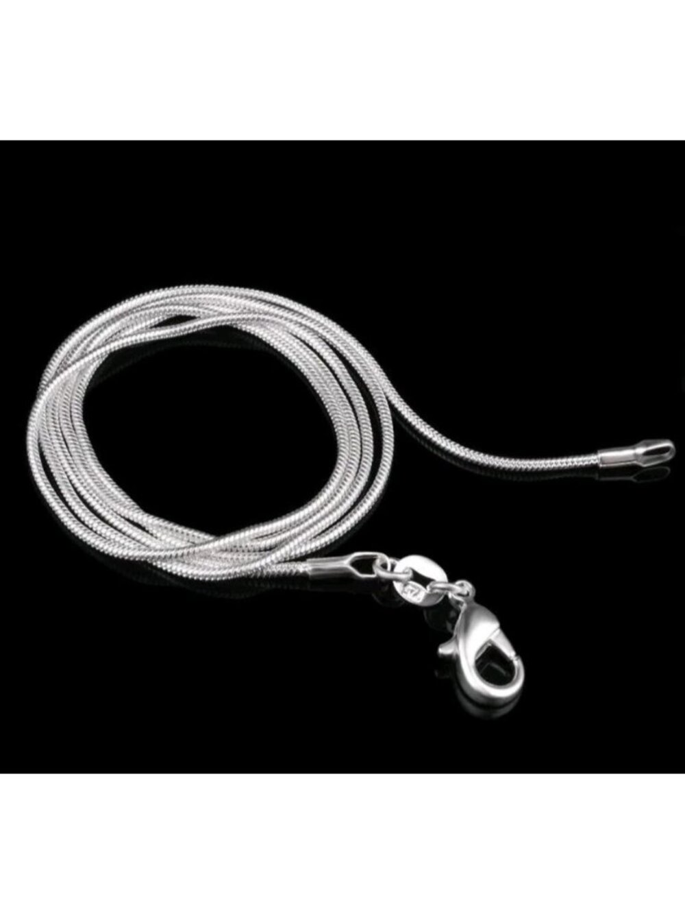 925 Sterling Silver 1mm Snake Chain Necklace 24" Minimalist Jewelry Layering